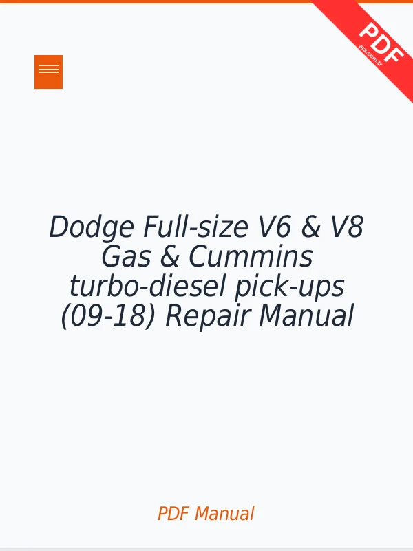 Dodge Full-size V6 & V8 Gas & Cummins turbo-diesel pick-ups (09-18) Repair Manual Repair Manual PDF