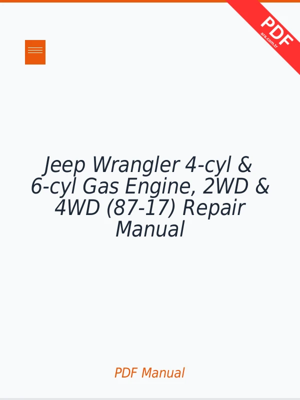 Jeep Wrangler 4-cyl & 6-cyl Gas Engine, 2WD & 4WD (87-17) Repair Manual Repair Manual PDF